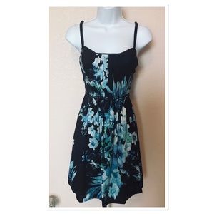 WHBM Blue Floral Beaded Strap Sundress Size 2